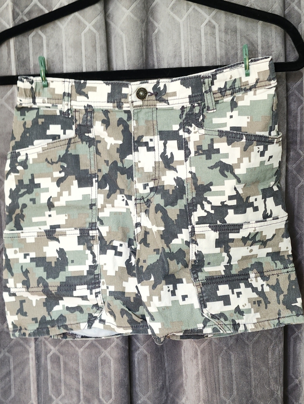 Wrangler Boy's Digital Camo Cargo Shorts - Green, White, Black